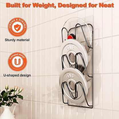 2 Pack Pot Lid Organizer, 6-Tier Pots and Pans Lid Organizer Under Cabinet - Image 6