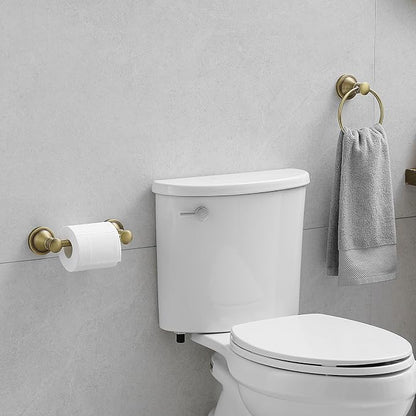 RUMOSE Toilet Paper Holder and Hand Towel Ring Antique Brass Wall Mount - Image 2