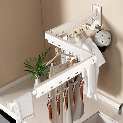 Wall Mounted Collapsible Clothes Drying Rack, Durable Space-Saving Laundry - Image 2