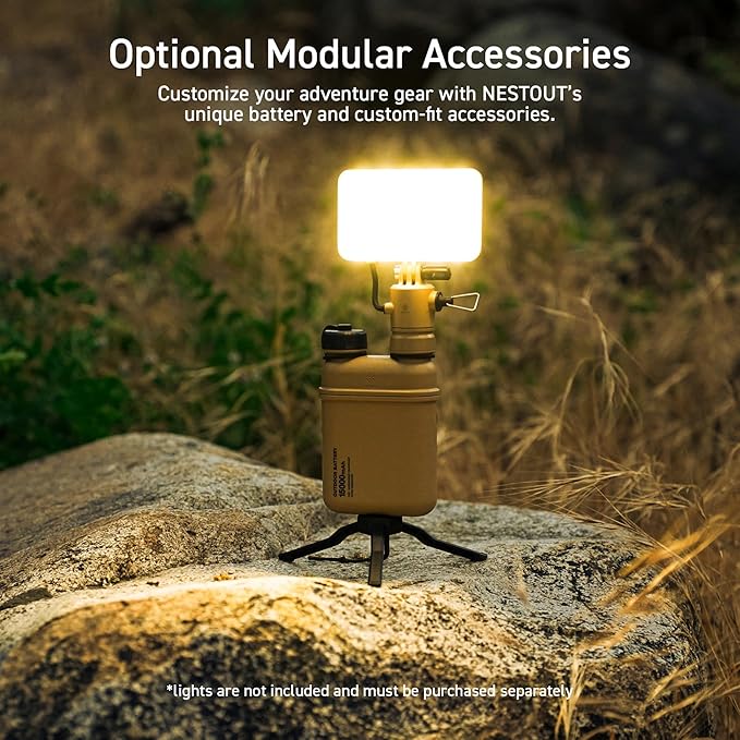 ELECOM NESTOUT Rugged Power Bank, 15000mAh Outdoor Charger, 32W USB-C Fast Charging PD, Waterproof IP67, Durable Shockproof, Battery Pack for iPhone Tablet Hiking Travel Camping (Beige, 15000mAh)