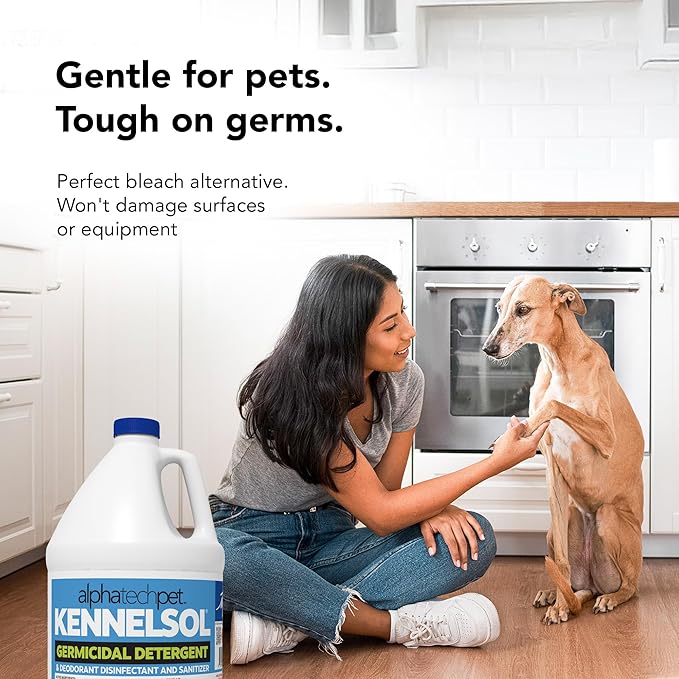 ATP KennelSol 1-Step Kennel Cleaner - 1 Gallon Liquid Disinfectant, Effective Against Bacteria and Viruses, Deodorizer Wintergreen Scent by Alpha Tech Pet