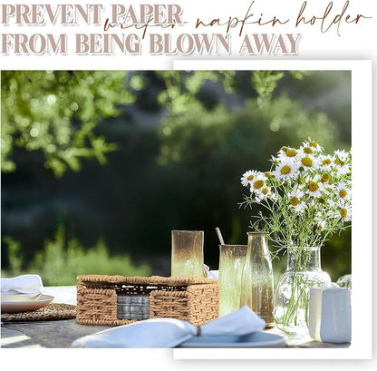 Threehoney Woven Paper Rope Napkin Holder - Image 5