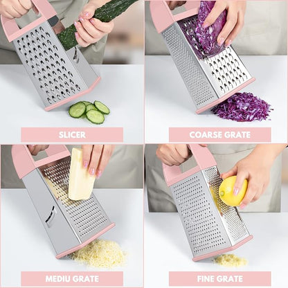 Urbanstrive Cheese Grater With Container, Professional Cheese Grater with Handle - Image 3