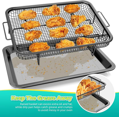 Air Fryer Basket for Oven, OPENICE 15.3" x 11.0" Air Fryer Tray and Pan Set - Image 4