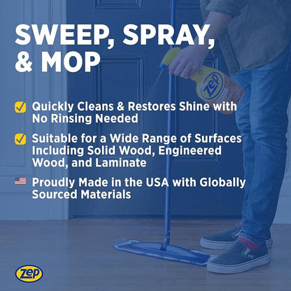 Zep Hardwood and Laminate Floor Cleaner - 32 Oz - ZUHLF324 - Cleans Spots - Image 4