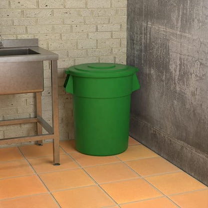 55 Gallon Green Round Commercial Trash Can - Image 4
