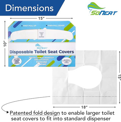 Disposable Toilet Seat Covers XL Half Fold Flushable – 200 Sheets - Image 3