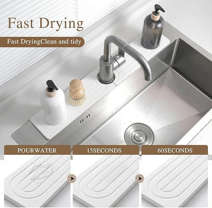 Faucet Mat for Kitchen Sink -Diatomite Stone Drying Mat for Kitchen Counter & - Image 2