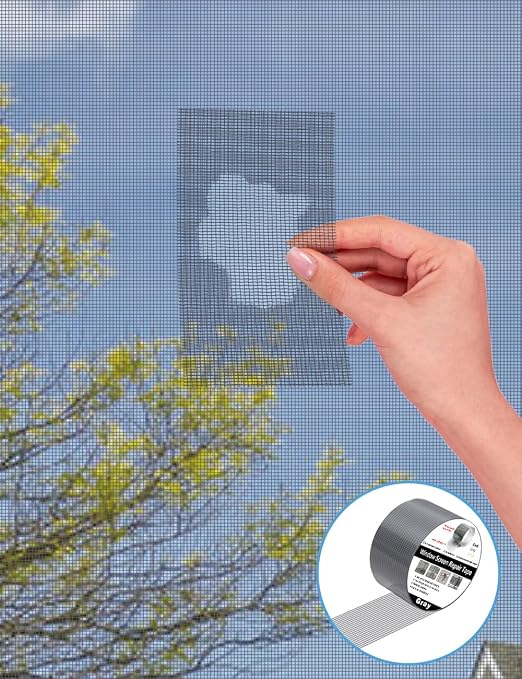 wohohoho Window Screen Repair Tape, 2 in X 20 FT Grey Screen Patch Repair Kit - Image 3