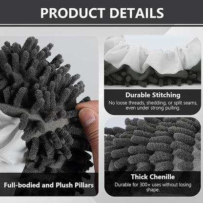 Mop Slippers Socks Floor Cleaning, Microfiber Shoe Covers dust Washable Reusable - Image 3
