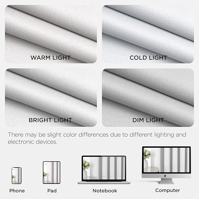 Joydeco Blackout Patio Sliding Door Curtains 84 Inches Long, Grommet Privacy Room Divider Curtains, Extra Wide Thermal Blackout Drapes for Bedroom Living Room (Pure White, 100Wx84L, 1 Panel)