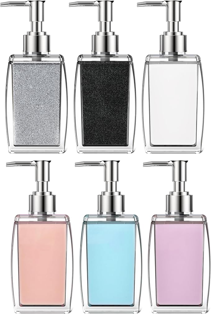 Pink Soap Dispenser with Refillable Plastic Pump - Image 2