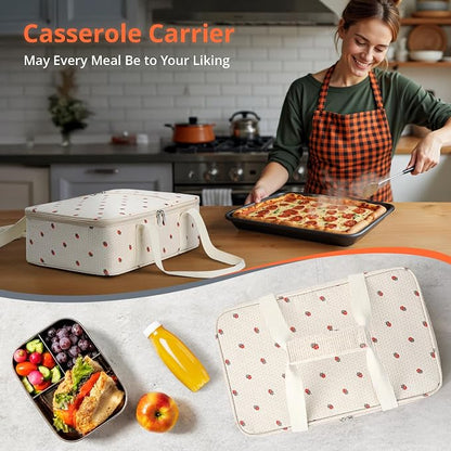 Insulated Casserole Carrier for Hot or Cold Food, Pie Carrier Bag Lunch Bag - Image 6