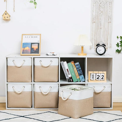 11 x 11 Inch Storage Cubes, 6 Pack Large Collapsible Fabric Storage Bin - Image 2