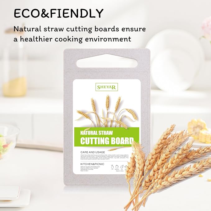 Cutting Board for Kitchen, Wheat Straw Fiber Cutting Board, Dish Washer Safe - Image 4