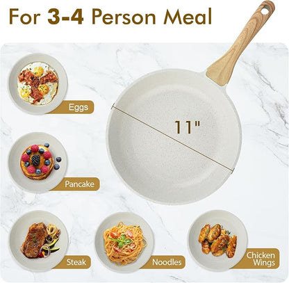 SENSARTE Nonstick Ceramic Frying Pan Skillet, 11 Inch Omelet Pan, Healthy Non - Image 7