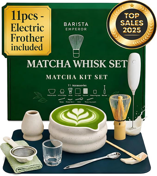 BARISTA EMPEROR® MATCHA WHISK SET PREMIUM 11pcs by Unknown