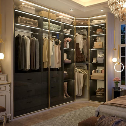 Corner Closet System with 6 Drawers, Closet Organizer System with 14 Shelves & - Image 3