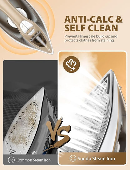 Steam Iron for Clothes Rapid Heating, 1500W Iron - Image 3