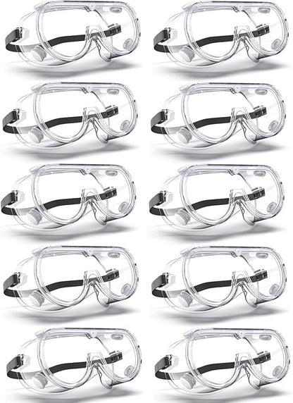 Anti-Fog Indirectly Vented Lab Safety Goggles Over Glasses by EinKau