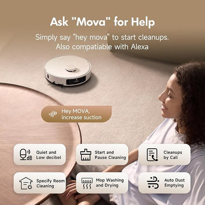 Mova P10 Pro Ultra Robot Vacuum and Mop 13, 000Pa Suction, 140°F Hot Water Auto - Image 6
