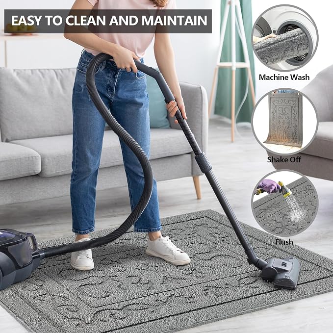 FONEYI Indoor Door Mat 36" x 59", Dirt Trapper Door Mats Non-Slip Entryway Rugs - Image 5