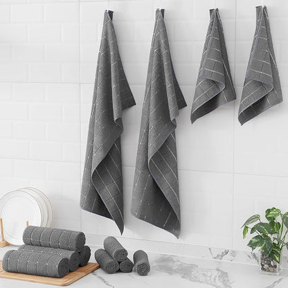 Homaxy Microfiber Kitchen Towels and Dishcloths Set, 12 Pack Soft and Absorbent - Image 8