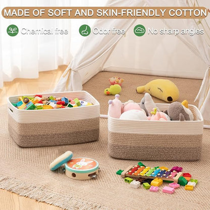 Large Storage Basket for Organizing, Woven Rope Basket for Shelves, Closet - Image 4