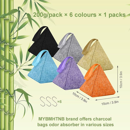 Charcoal Air Purifying Bags 6 Pack×200g Bamboo Charcoal Bags Odor Absorber - Image 3