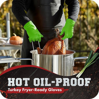 KITCHEN PERFECTION S Silicone Smoker Oven Gloves -Extreme Heat Resistant BBQ - Image 5