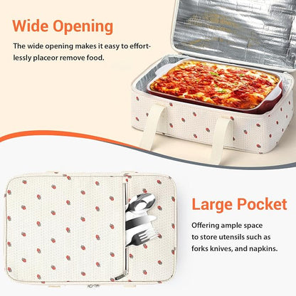 Insulated Casserole Carrier for Hot or Cold Food, Pie Carrier Bag Lunch Bag - Image 5