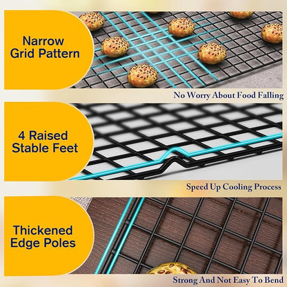 2PCS Cooling Racks for Cooking and Baking -11.65''x16.85''Heavy Duty Stainless - Image 3