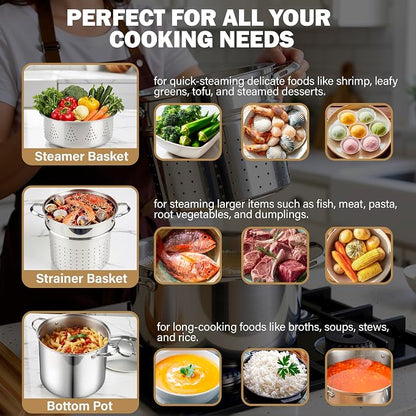 Cooks Standard Pasta Pot 18/10 Stainless Steel 12 Quart, Spaghetti Cooker - Image 5