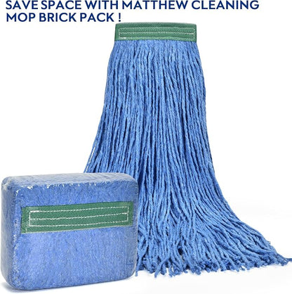 Matthew Cleaning 16oz 3Pack Cotton Floor Mop, Cotton Looped-Open String Heavy - Image 3