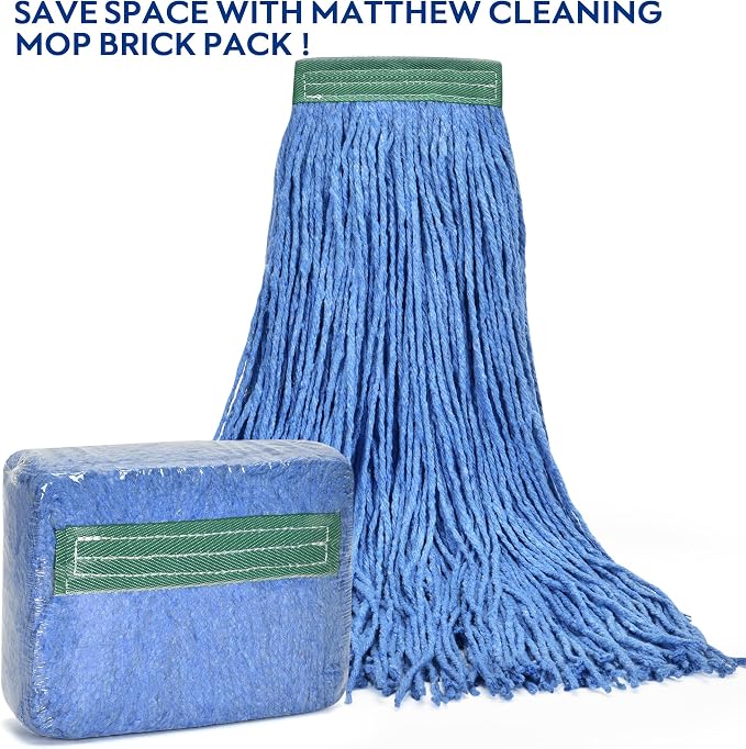 Matthew Cleaning 24oz 3Pack Cotton Floor Mop, Cotton Looped-Open String Heavy - Image 6