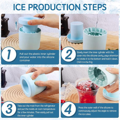 Small Ice Maker Cup, Cylinder Silicone Ice Cube Molds, Mini Ice Maker Cube Tray - Image 6