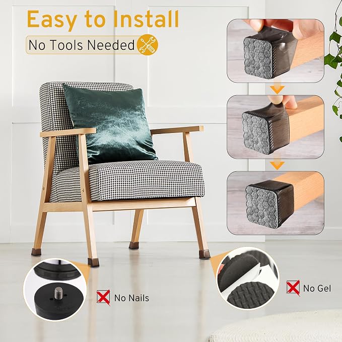 24PCS Extra Small Chair Leg Floor Protectors, Furniture Sliders, Chair Leg - Image 4