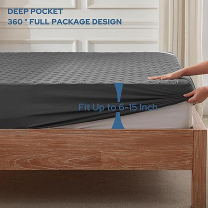 BEDLORE Waterproof Mattress Protector, Noiseless Twin Size Mattress Pad - Image 4