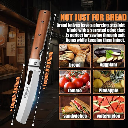 HUUSK Folding Bread Knife for Homemade Bread, Portable Bread Knives - Image 5