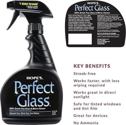 HOPE'S Perfect Glass Cleaner Spray, Streak-Free, Ammonia-Free Window, Tinted - Image 3