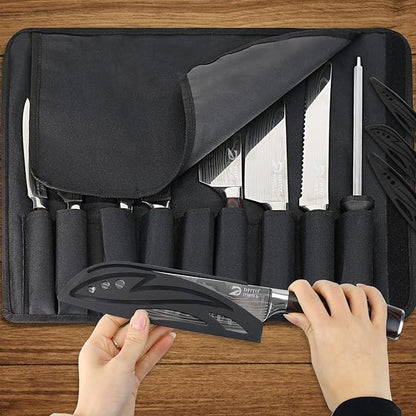 Dfito Chef Knife Sets with Roll Bag, 9 Pieces Professional Knife Set, High - Image 2