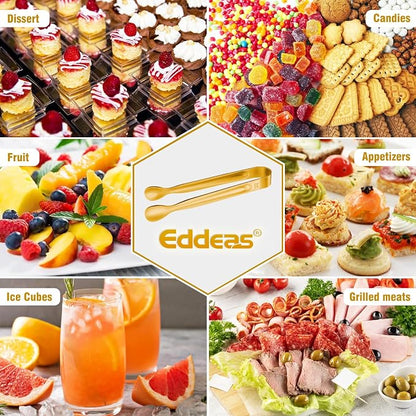 12PCS Mini Tongs For Serving, 2 Sizes 6 & 4 Inch Ice Tongs Mini Gold Sugar - Image 6