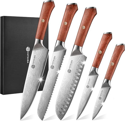 YOTSUBA 5 PCS Kitchen Knife Set, Professional Razor Sharp Japanese Knife Set by ExperiencethetrueessenceofJapanesecraftsmanshipandprecisionwiththeYotsubaKnife-embodyingthespiritofJapanineveryslice
