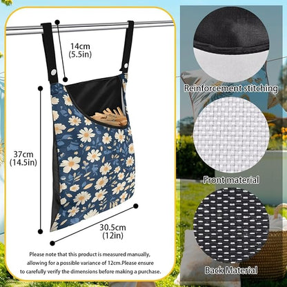 Clothes Pin Hanging Bag with Big Opening Storage Clothes Pins & Mini Clothespins - Image 6