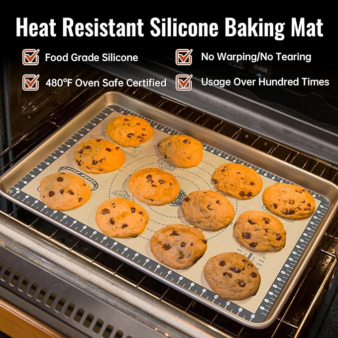 Silicone Baking Mat with 10 Quick Recipes, Extra Thick Silicone Mats - Image 6