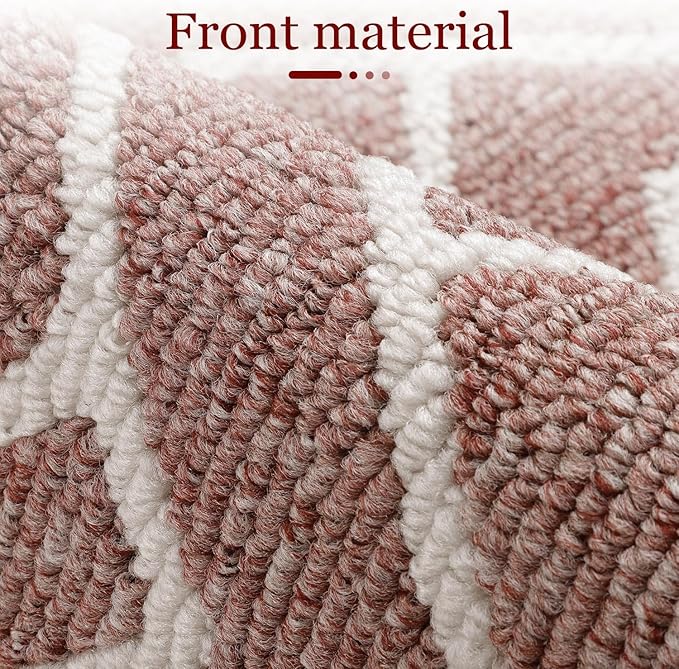 hicorfe Indoor Doormat,Front Back Door Mat TPR Backing Non Slip Mats 24"x35" Absorbent Resist Dirt Entrance Doormat Inside Floor for Entryway Washable Low-Profile(Light Pink)