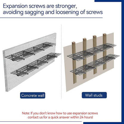 4Pack 2x6ft Garage Shelving Wall Mounted, 2400 Lbs Heavy Duty Garage Wall - Image 8