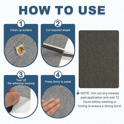 PATIKIL 8x11 Inch Linen Repair Patches, Dark Gray - Image 4