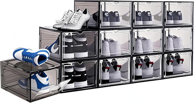 8 Pack Shoes Box Display Case Thicken Shoe Organizer Stackable Boxes - Image 4