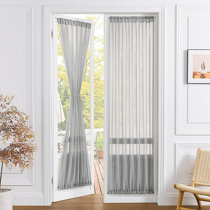 Tollpiz Sheer Curtains Closet Linen Textured Curtain Sheers Doorway Light by Tollpiz